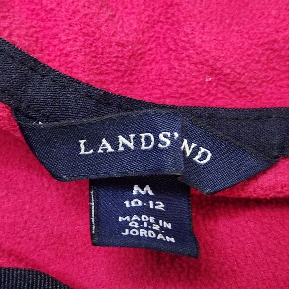Lands’ End Fleece Pullover Women’s Medium – Red Quarter Zip - Picture 5 of 6